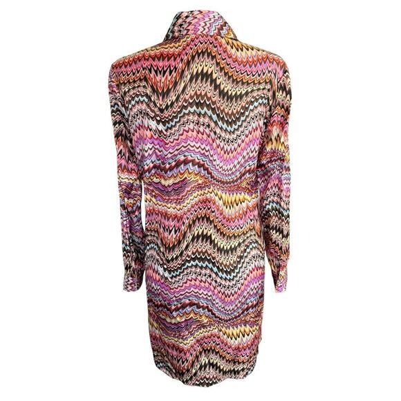 Grace Chuang New York Dress Polyester Button Front Medium Abstract Print Artsy - Picture 4 of 11